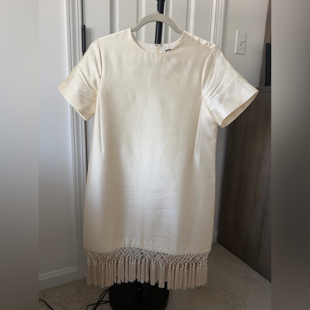 Tuckernuck Ivory Dupioni Tassel Downing Dress XS